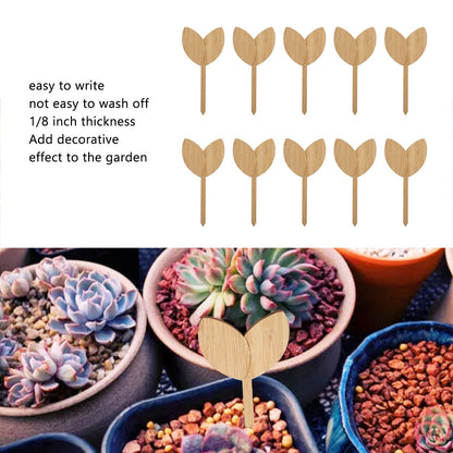 10pcs Plant Labels Bamboo Material Easy Writing 1/8 in Thickness Decorative Garden Markers for GardenerLeaf V1294-YM0523-3117220027111