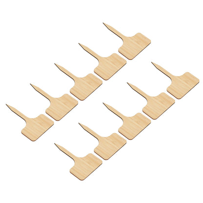 10pcs Plant Labels Bamboo Material Easy Writing 1/8 in Thickness Decorative Garden Markers for GardenerT Shape V1294-YM0523-3117220027113