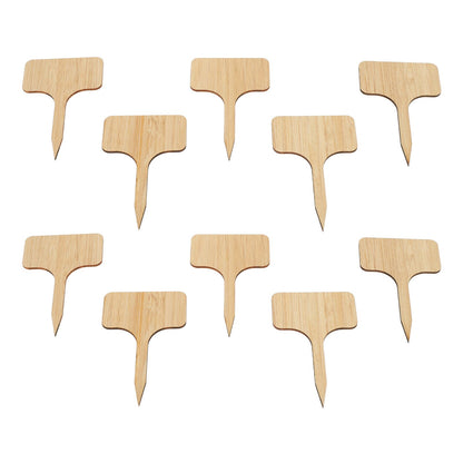 10pcs Plant Labels Bamboo Material Easy Writing 1/8 in Thickness Decorative Garden Markers for GardenerT Shape V1294-YM0523-3117220027113