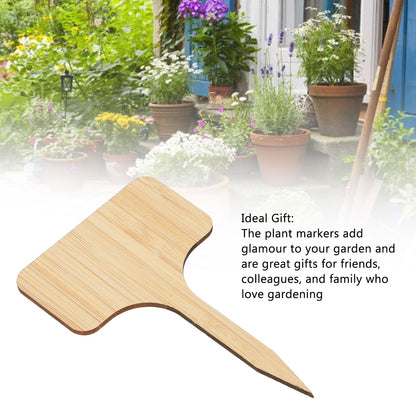 10pcs Plant Labels Bamboo Material Easy Writing 1/8 in Thickness Decorative Garden Markers for GardenerT Shape V1294-YM0523-3117220027113
