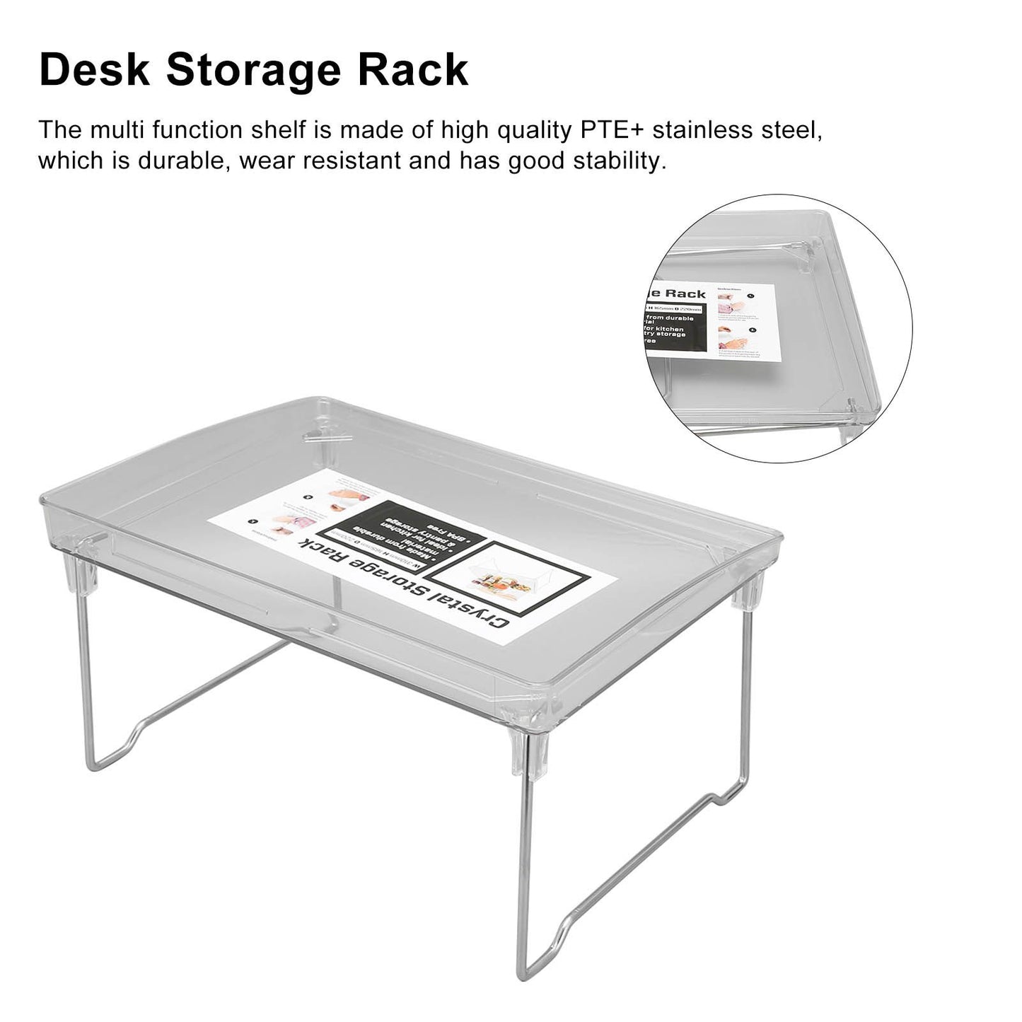 Desk Organizer Rack Stainless Steel Foldable Multifunctional Desktop Storage Shelf for Home V1294-YM0523-3117220028211