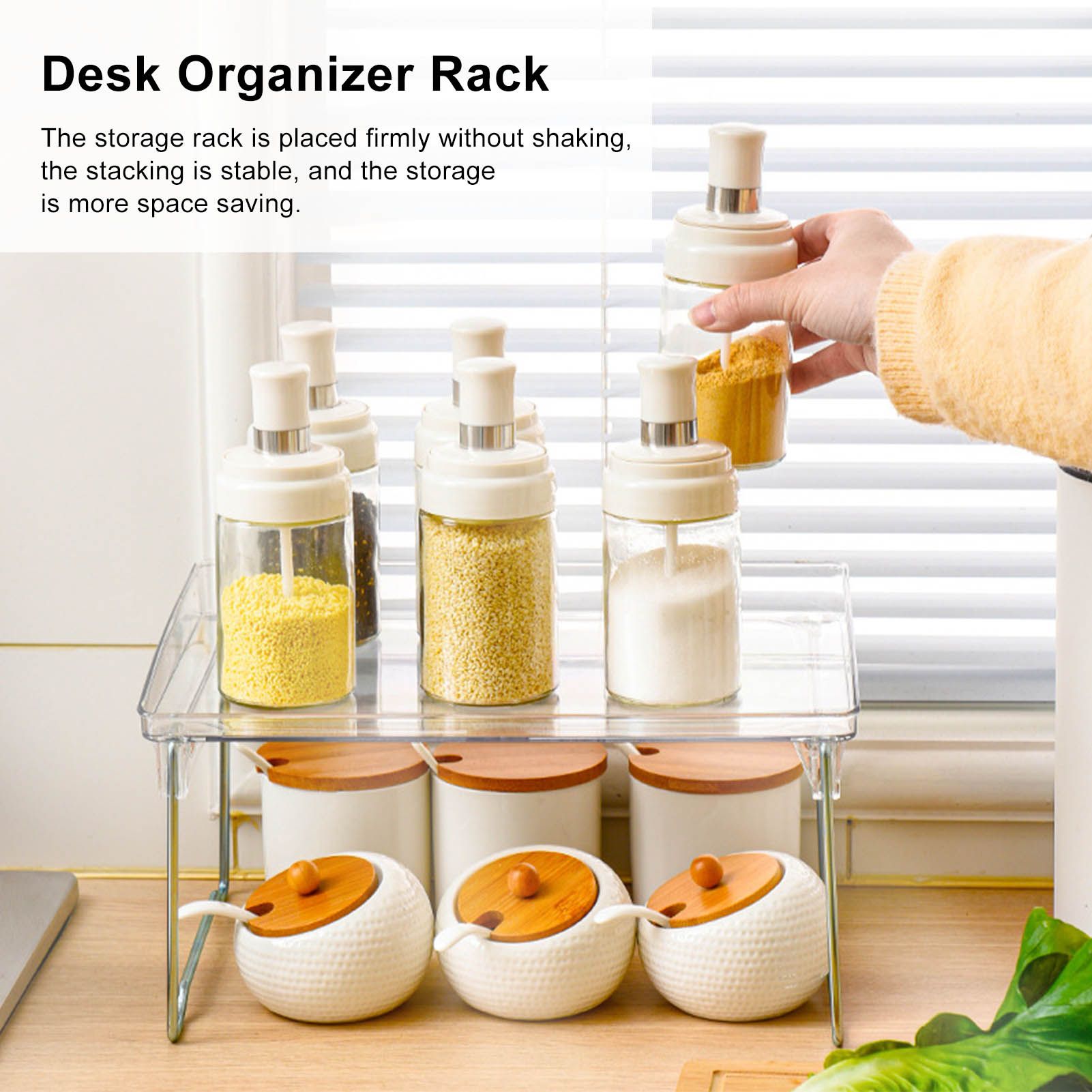 Desk Organizer Rack Stainless Steel Foldable Multifunctional Desktop Storage Shelf for Home V1294-YM0523-3117220028211