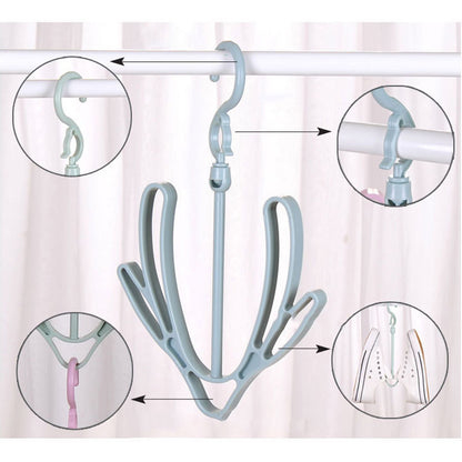 Shoes Drying Rack PP 360 degrees Rotatable Windproof Connectable Shoes Storage Hanger for Scarves HatsBlue V1294-YM0523-3117220029612