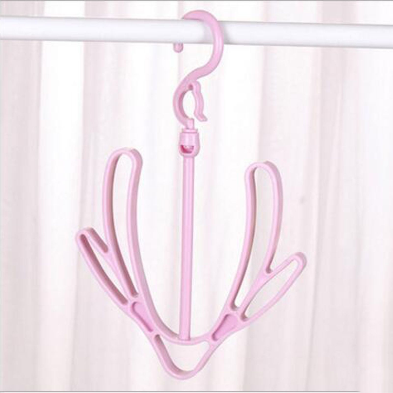 Shoes Drying Rack PP 360 degrees Rotatable Windproof Connectable Shoes Storage Hanger for Scarves HatsPink V1294-YM0523-3117220029613