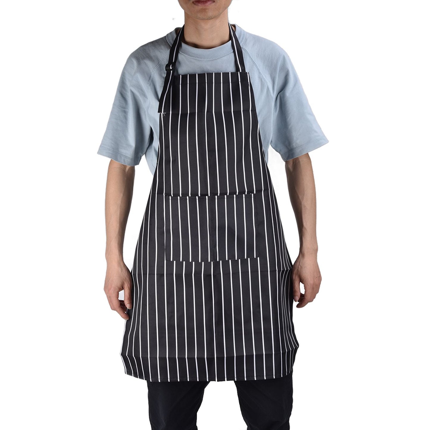 Bib Apron Waterproof Adjustable Kitchen Cooking Aprons with Dual Pockets for Kitchens Restaurants BakersBlack V1294-YM0523-3117220031611