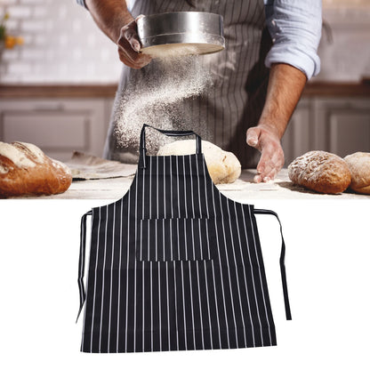 Bib Apron Waterproof Adjustable Kitchen Cooking Aprons with Dual Pockets for Kitchens Restaurants BakersBlack V1294-YM0523-3117220031611