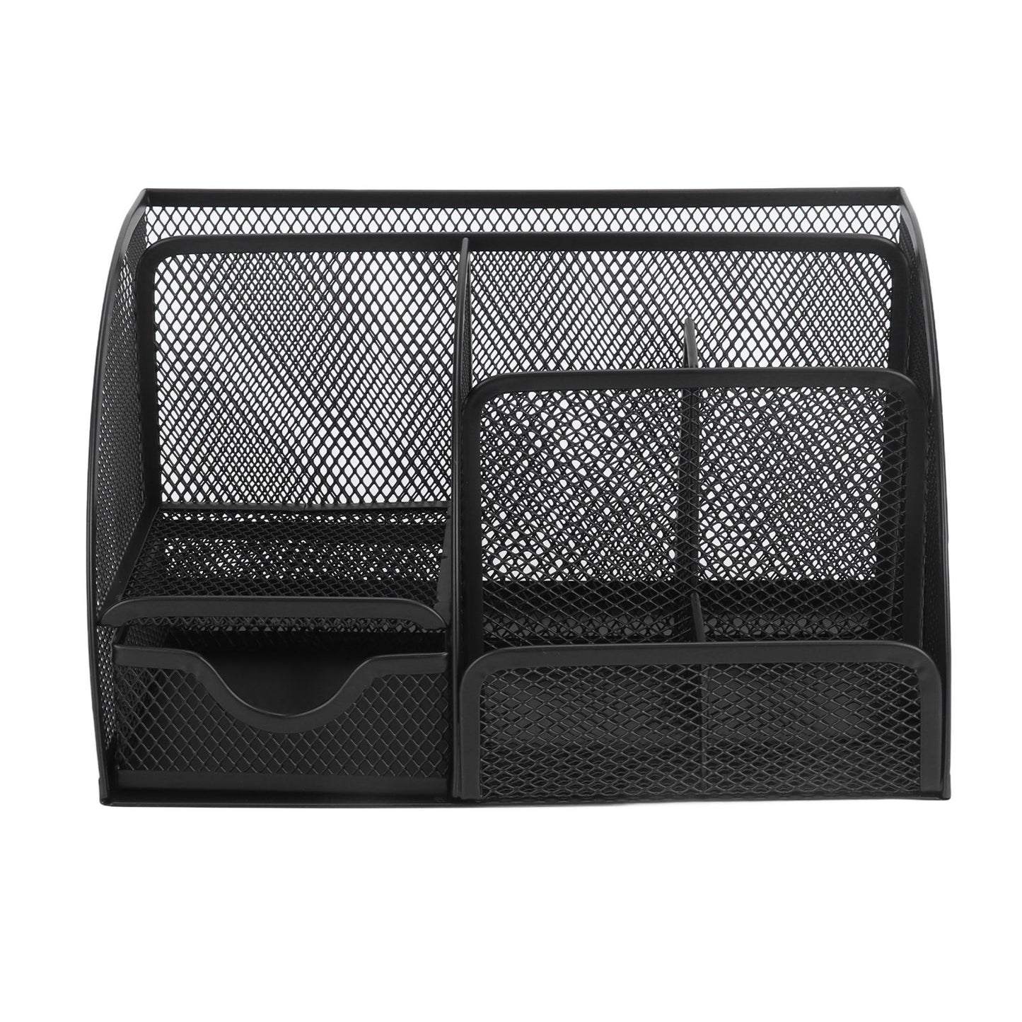 Desktop Mesh Pen Storage Holder 7 Compartments Multifunction Black for Home Sturdy Office V1294-YM0523-3117220033311