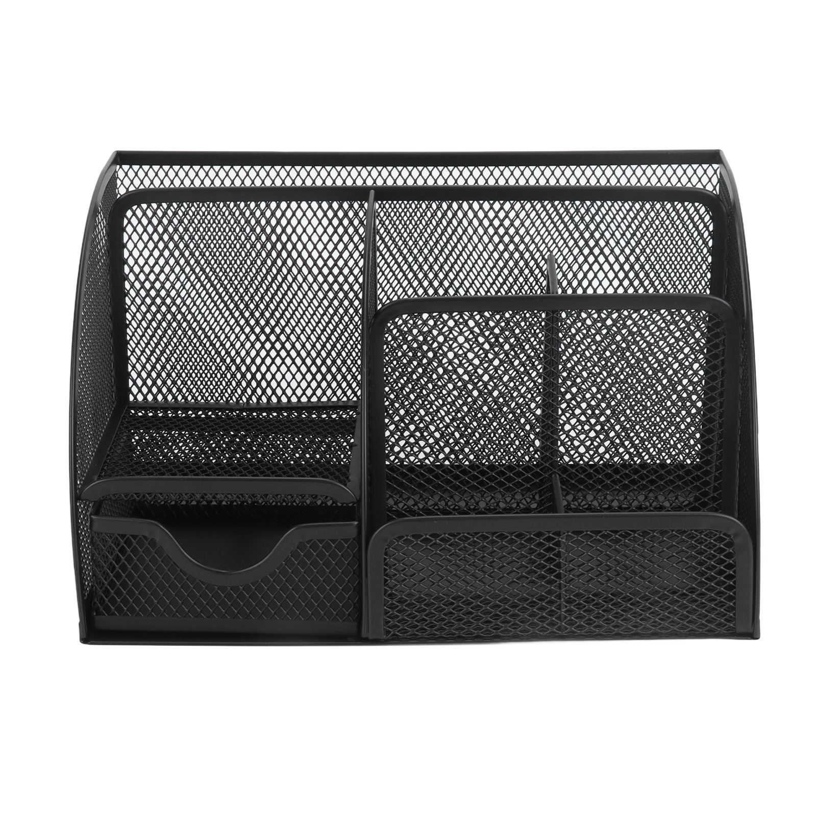 Desktop Mesh Pen Storage Holder 7 Compartments Multifunction Black for Home Sturdy Office V1294-YM0523-3117220033311