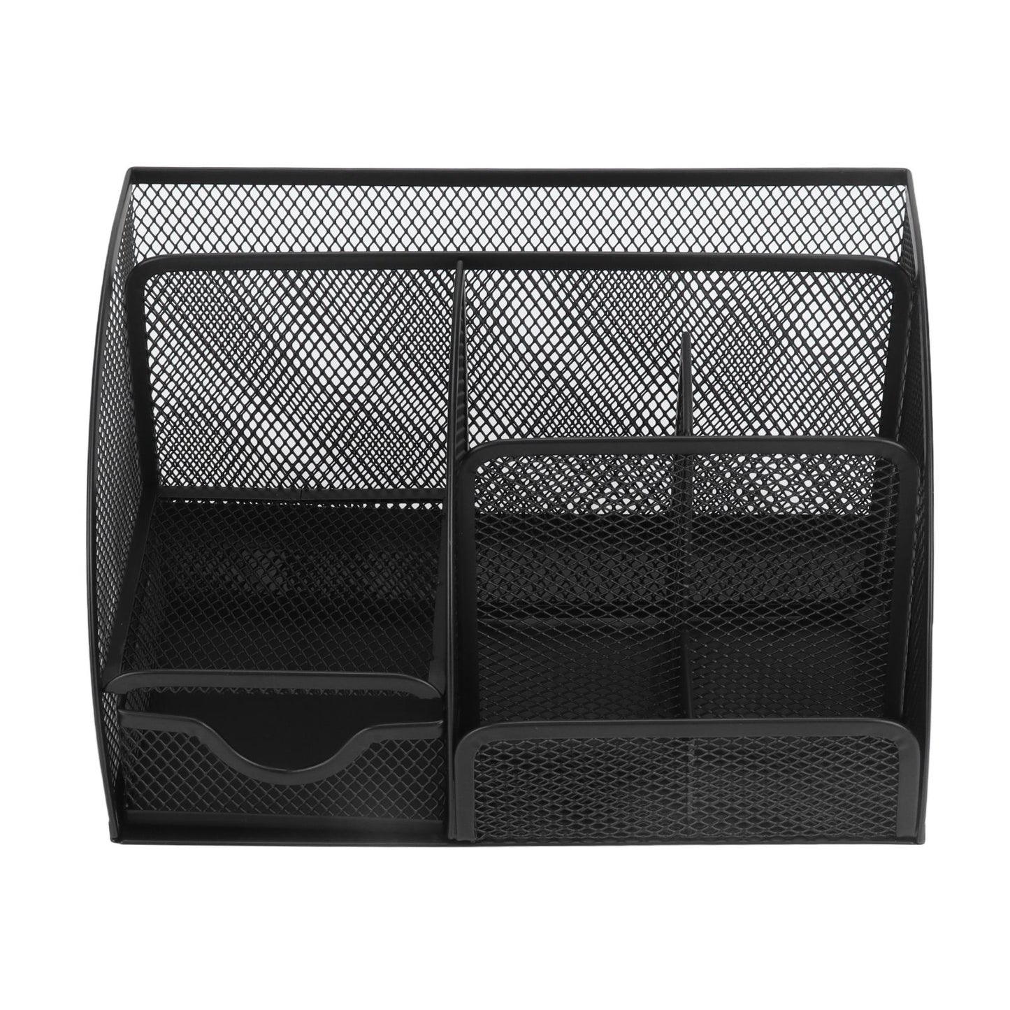 Desktop Mesh Pen Storage Holder 7 Compartments Multifunction Black for Home Sturdy Office V1294-YM0523-3117220033311