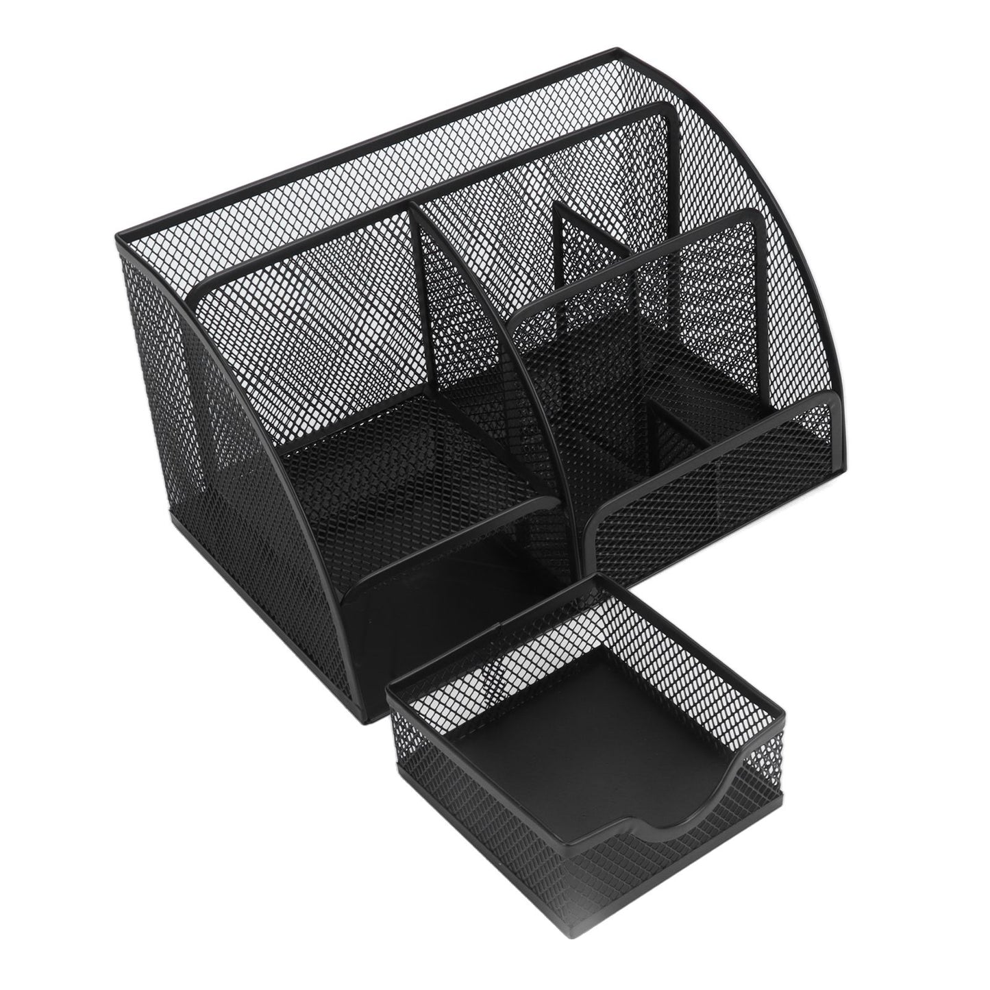 Desktop Mesh Pen Storage Holder 7 Compartments Multifunction Black for Home Sturdy Office V1294-YM0523-3117220033311