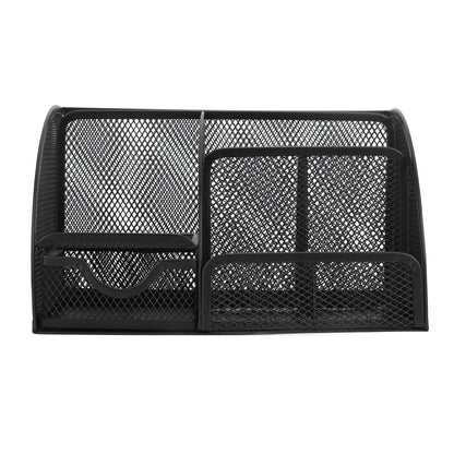 Desktop Mesh Pen Storage Holder 7 Compartments Multifunction Black for Home Sturdy Office V1294-YM0523-3117220033311