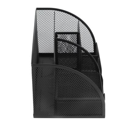 Desktop Mesh Pen Storage Holder 7 Compartments Multifunction Black for Home Sturdy Office V1294-YM0523-3117220033311