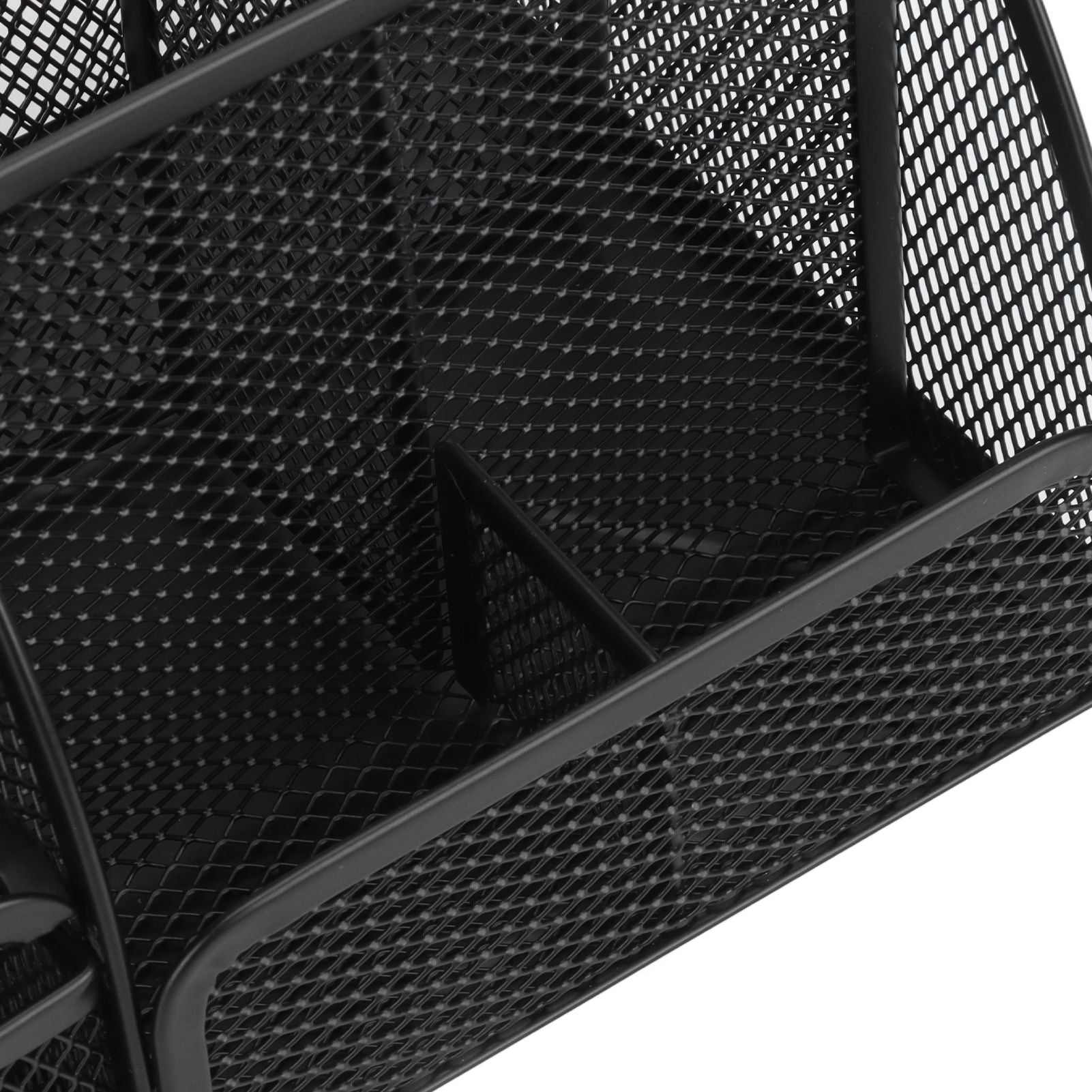 Desktop Mesh Pen Storage Holder 7 Compartments Multifunction Black for Home Sturdy Office V1294-YM0523-3117220033311