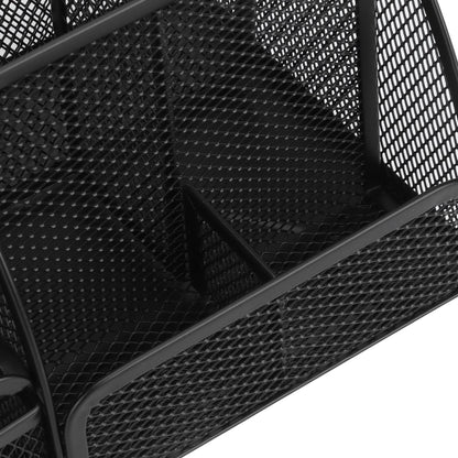 Desktop Mesh Pen Storage Holder 7 Compartments Multifunction Black for Home Sturdy Office V1294-YM0523-3117220033311