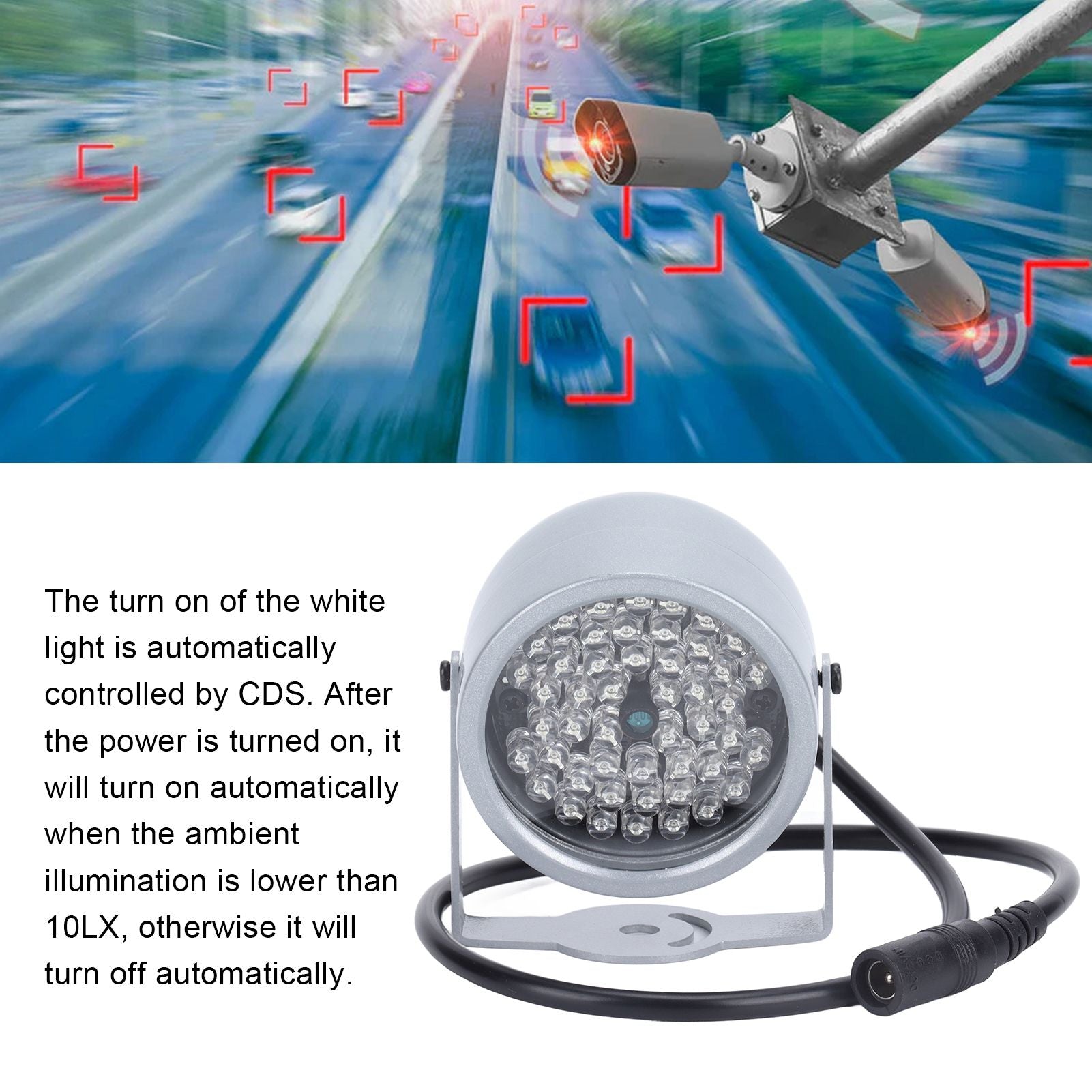 Night Vision Infrared Light IP5 Rainproof 48 LEDs IR Infrared Light for Surveillance Camera Parking Lot V1294-YM0523-3117220035511
