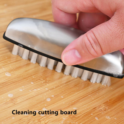 Fruit Vegetable Cleaning Brush 304 Stainless Steel Nylon Wool Multifunction Finger Nail Brush for Kitchen V1294-YM0523-3117220036811