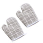 Oven Mitt Cooking Mitten Cotton Lining Heat Resistant Gloves Tool for Baking DishGrey Grids V1294-YM0523-3117220039311
