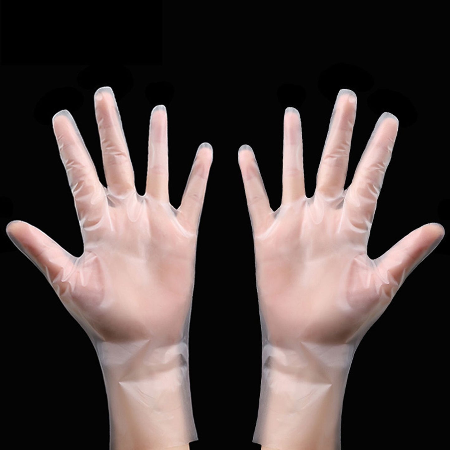 100PCS Disposable TPE Gloves Thicken Transparent Food Grade for Kitchen Baking Cooking CleaningS V1294-YM0523-3117220040411