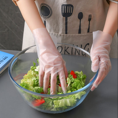 100PCS Disposable TPE Gloves Thicken Transparent Food Grade for Kitchen Baking Cooking CleaningS V1294-YM0523-3117220040411