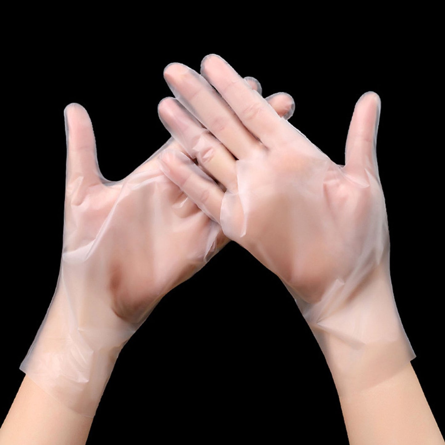 100PCS Disposable TPE Gloves Thicken Transparent Food Grade for Kitchen Baking Cooking CleaningM V1294-YM0523-3117220040412