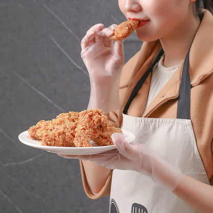100PCS Disposable TPE Gloves Thicken Transparent Food Grade for Kitchen Baking Cooking CleaningM V1294-YM0523-3117220040412