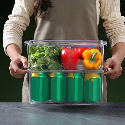 Plastic Storage Box Stackable Refrigerator Kitchen Clear Plastic Fruit Vegetable Preservation Storage BoxHigh V1294-YM0523-3117220041512