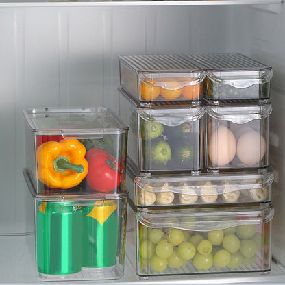 Plastic Storage Box Stackable Refrigerator Kitchen Clear Plastic Fruit Vegetable Preservation Storage BoxHigh V1294-YM0523-3117220041512