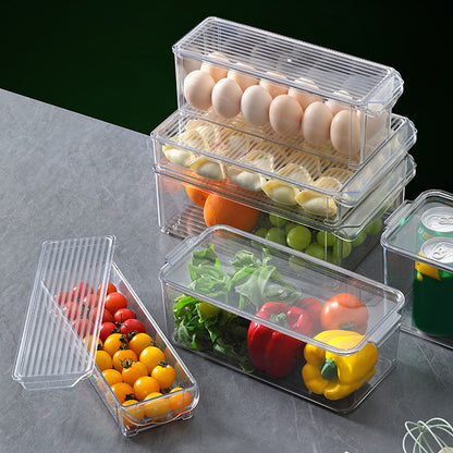 Plastic Storage Box Stackable Refrigerator Kitchen Clear Plastic Fruit Vegetable Preservation Storage BoxHigh V1294-YM0523-3117220041512