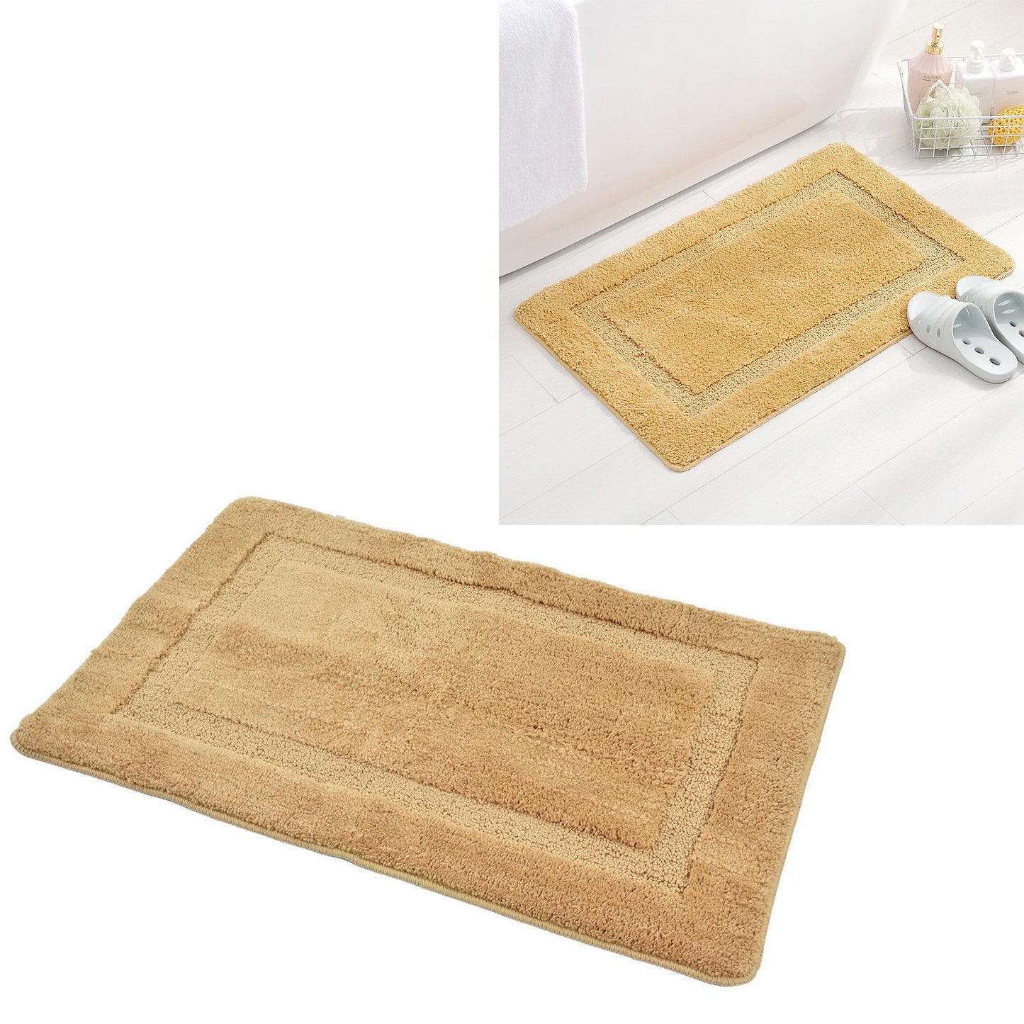 Bathroom Mats 50x80cm Rectangle Door Mat Absorbs Water Quickly Polyester Antiskid Bathroom Carpet for Bedroom V1294-YM0523-3117220041611