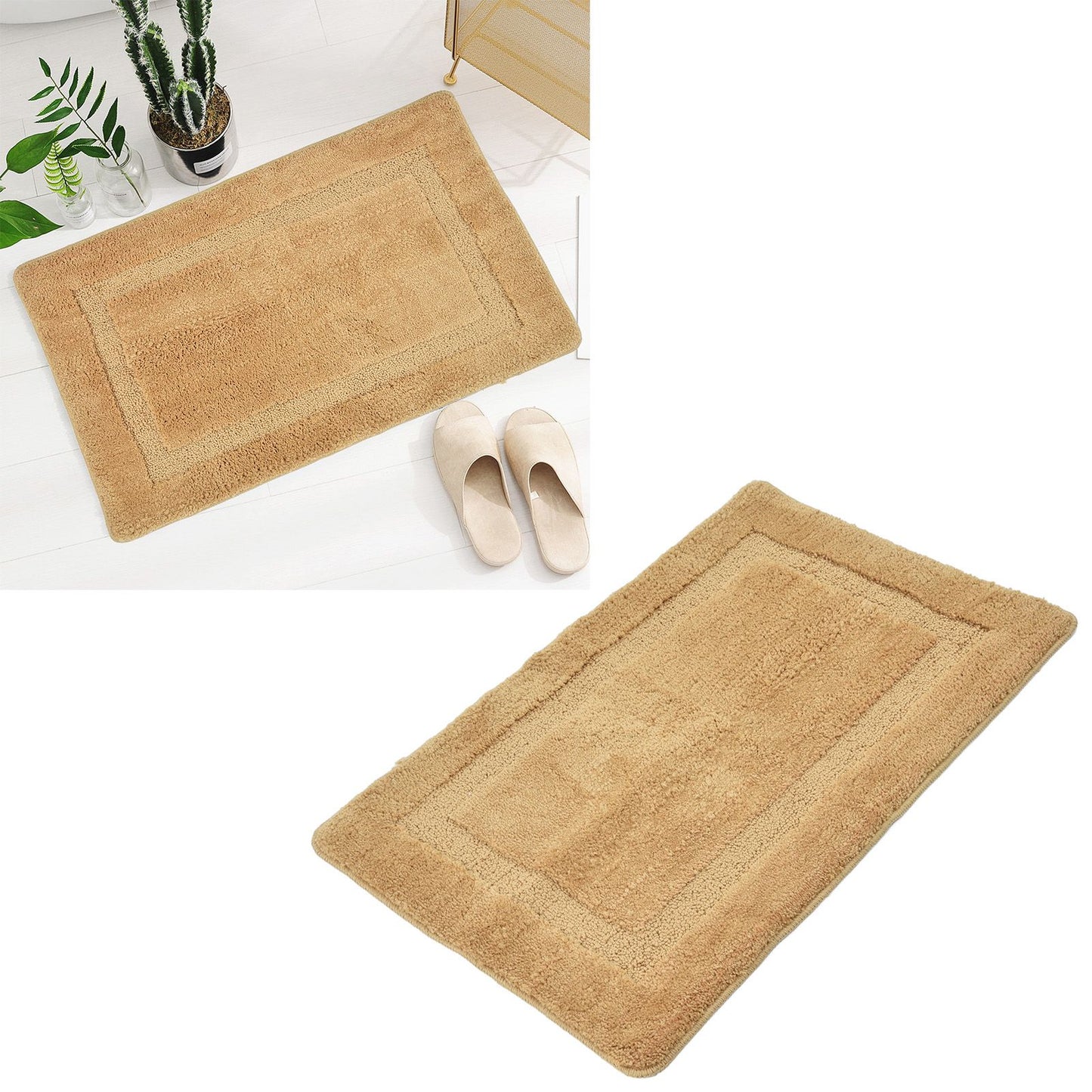 Bathroom Mats 50x80cm Rectangle Door Mat Absorbs Water Quickly Polyester Antiskid Bathroom Carpet for Bedroom V1294-YM0523-3117220041611