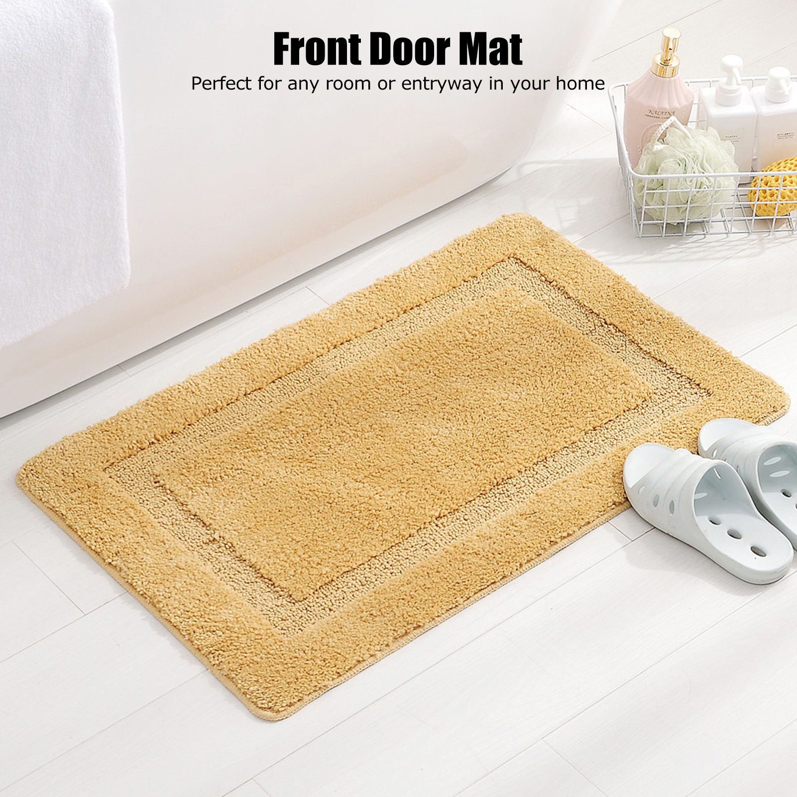 Bathroom Mats 50x80cm Rectangle Door Mat Absorbs Water Quickly Polyester Antiskid Bathroom Carpet for Bedroom V1294-YM0523-3117220041611