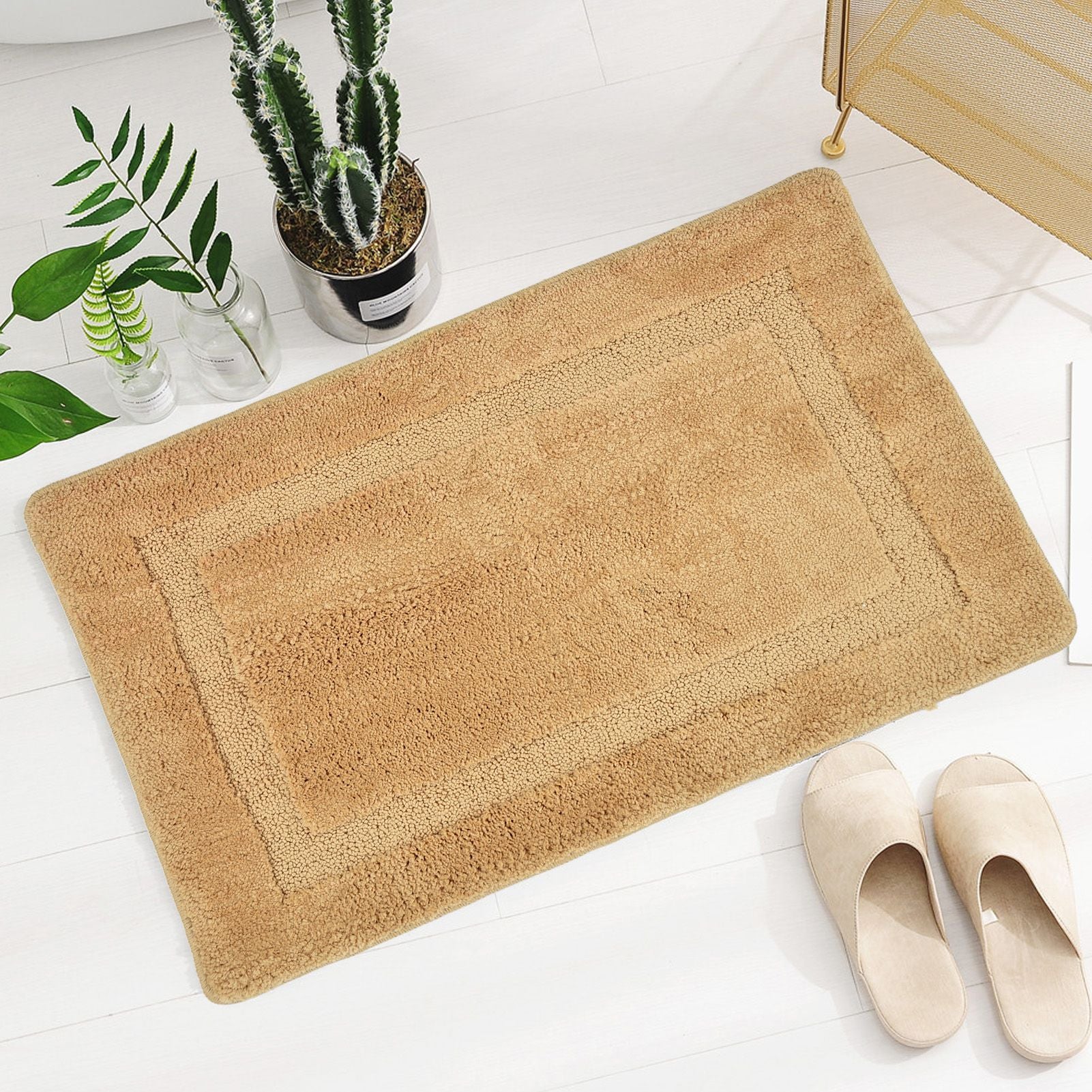 Bathroom Mats 50x80cm Rectangle Door Mat Absorbs Water Quickly Polyester Antiskid Bathroom Carpet for Bedroom V1294-YM0523-3117220041611