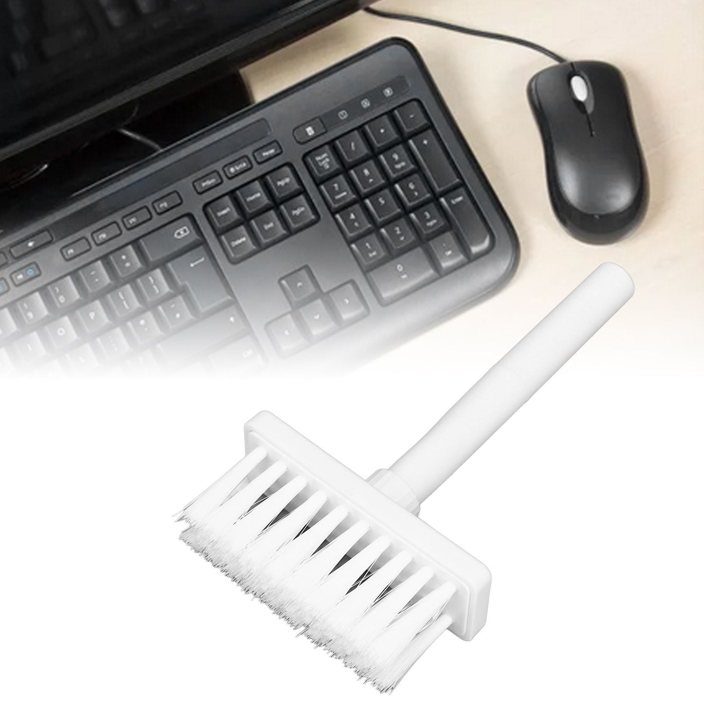 Keyboard Brush Separate Double Head Design 5 in 1 Multifunction 3 Row Design Plastic Cleaning Brush Pen for V1294-YM0523-3117220042011
