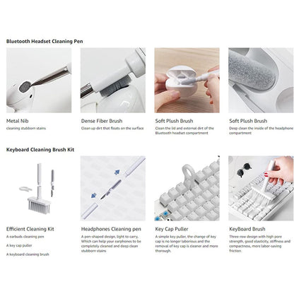 Keyboard Brush Separate Double Head Design 5 in 1 Multifunction 3 Row Design Plastic Cleaning Brush Pen for V1294-YM0523-3117220042011