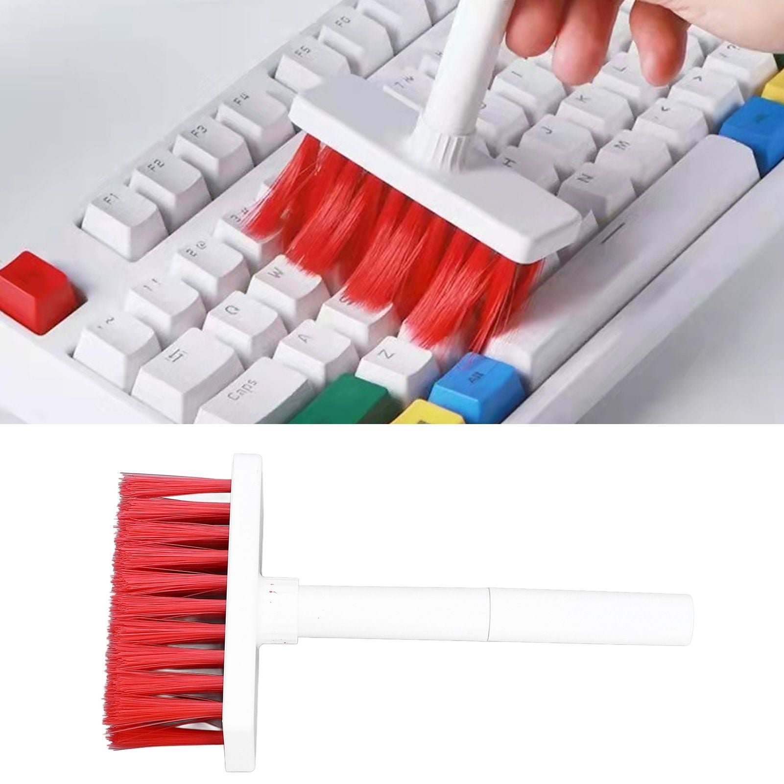 Keyboard Brush Separate Double Head Design 5 in 1 Multifunction 3 Row Design Plastic Cleaning Brush Pen for V1294-YM0523-3117220042012