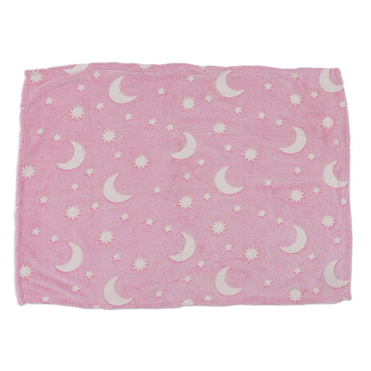 1.52x1M Luminous Blanket Double Sided Polyester Glowing Blanket Bedroom Air Conditioning Blanket for KidsPink V1294-YM0523-3117220043111