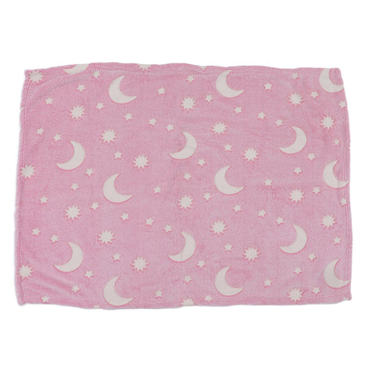 1.52x1M Luminous Blanket Double Sided Polyester Glowing Blanket Bedroom Air Conditioning Blanket for KidsPink V1294-YM0523-3117220043111