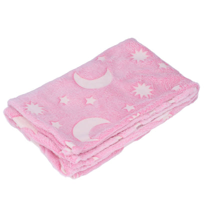 1.52x1M Luminous Blanket Double Sided Polyester Glowing Blanket Bedroom Air Conditioning Blanket for KidsPink V1294-YM0523-3117220043111