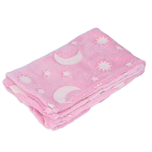 1.52x1M Luminous Blanket Double Sided Polyester Glowing Blanket Bedroom Air Conditioning Blanket for KidsPink V1294-YM0523-3117220043111