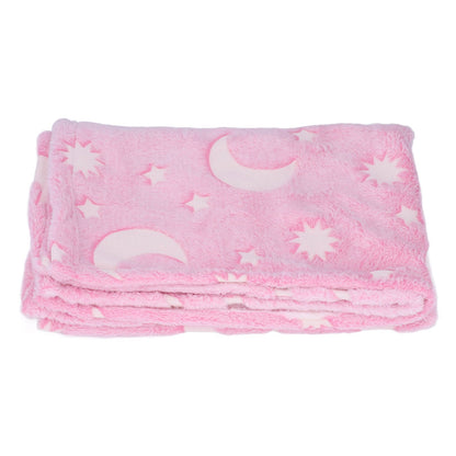 1.52x1M Luminous Blanket Double Sided Polyester Glowing Blanket Bedroom Air Conditioning Blanket for KidsPink V1294-YM0523-3117220043111