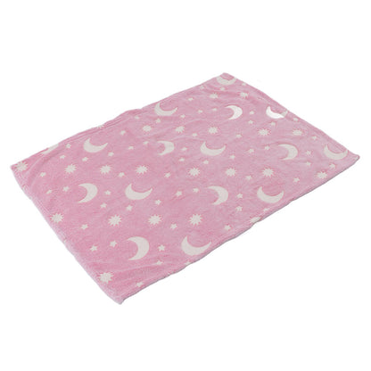 1.52x1M Luminous Blanket Double Sided Polyester Glowing Blanket Bedroom Air Conditioning Blanket for KidsPink V1294-YM0523-3117220043111