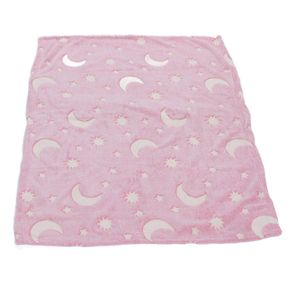 1.52x1M Luminous Blanket Double Sided Polyester Glowing Blanket Bedroom Air Conditioning Blanket for KidsPink V1294-YM0523-3117220043111