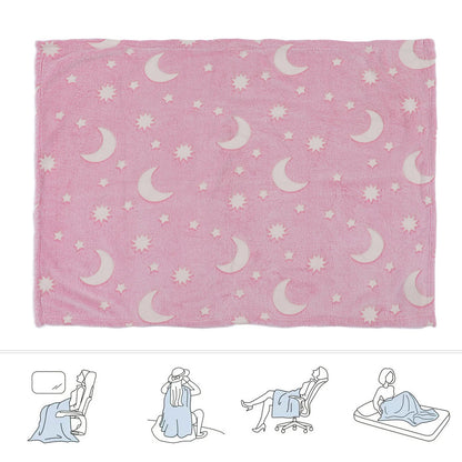 1.52x1M Luminous Blanket Double Sided Polyester Glowing Blanket Bedroom Air Conditioning Blanket for KidsPink V1294-YM0523-3117220043111