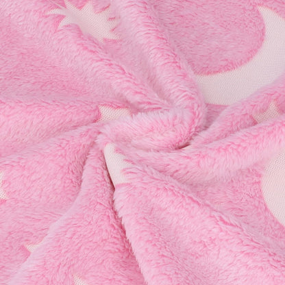 1.52x1M Luminous Blanket Double Sided Polyester Glowing Blanket Bedroom Air Conditioning Blanket for KidsPink V1294-YM0523-3117220043111