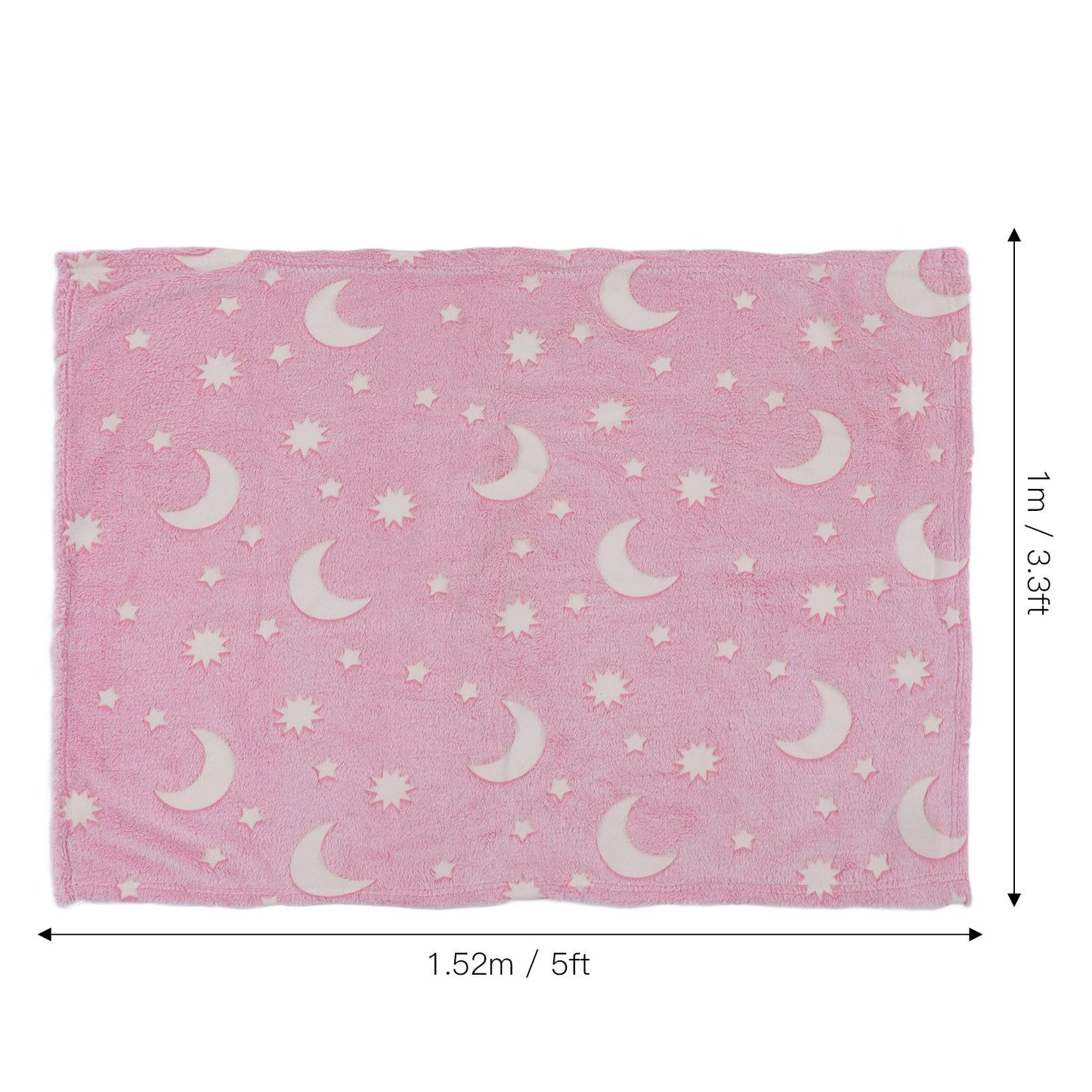 1.52x1M Luminous Blanket Double Sided Polyester Glowing Blanket Bedroom Air Conditioning Blanket for KidsPink V1294-YM0523-3117220043111