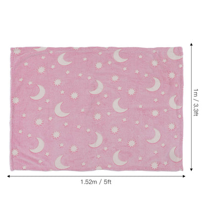 1.52x1M Luminous Blanket Double Sided Polyester Glowing Blanket Bedroom Air Conditioning Blanket for KidsPink V1294-YM0523-3117220043111