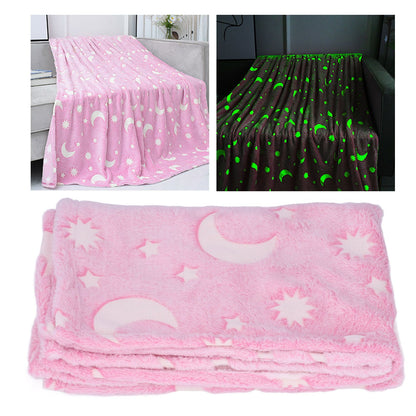 1.52x1M Luminous Blanket Double Sided Polyester Glowing Blanket Bedroom Air Conditioning Blanket for KidsPink V1294-YM0523-3117220043111