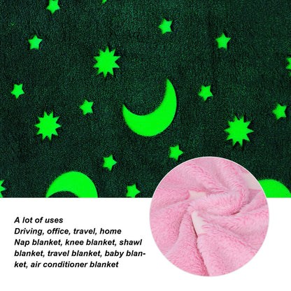 1.52x1M Luminous Blanket Double Sided Polyester Glowing Blanket Bedroom Air Conditioning Blanket for KidsPink V1294-YM0523-3117220043111