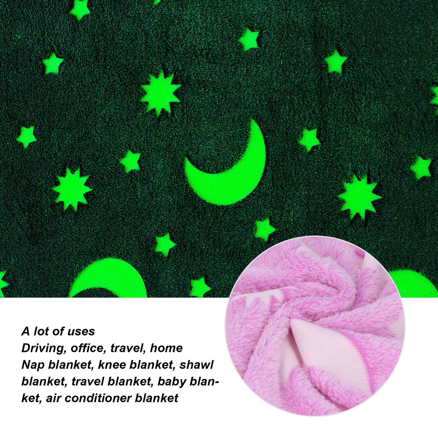 1.52x1M Luminous Blanket Double Sided Polyester Glowing Blanket Bedroom Air Conditioning Blanket for V1294-YM0523-3117220043112