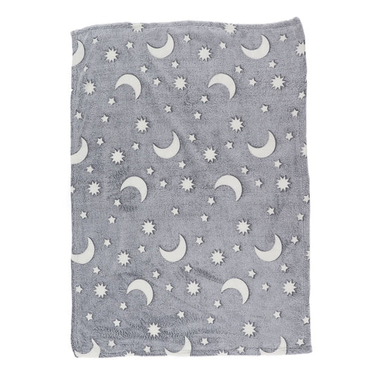 1.52x1M Luminous Blanket Double Sided Polyester Glowing Blanket Bedroom Air Conditioning Blanket for KidsGray V1294-YM0523-3117220043113